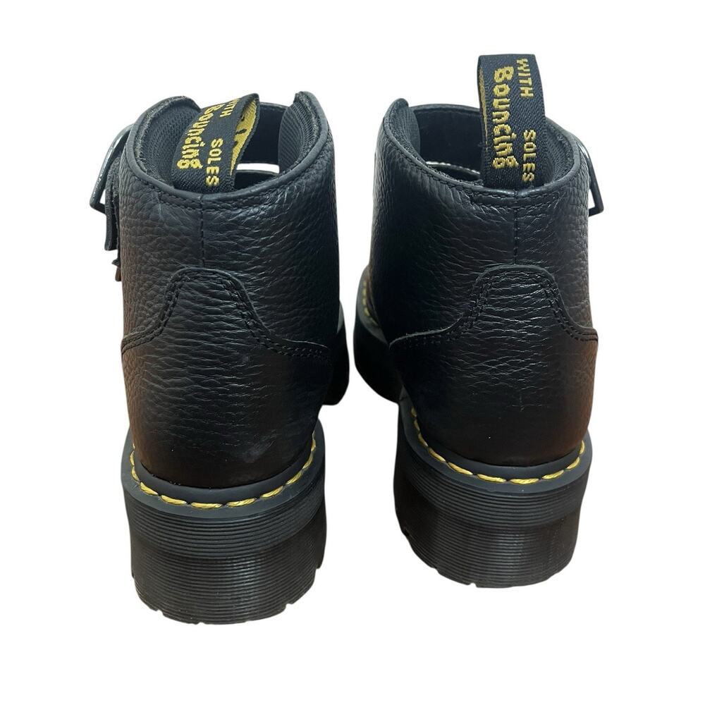 Dr. Martens Devon Heart Leather Platform Boots Black Milled Napa Grunge Size 8 - Picture 7 of 13